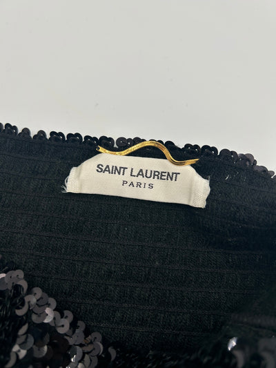 SAINT LAURENT sequin black dress size 36