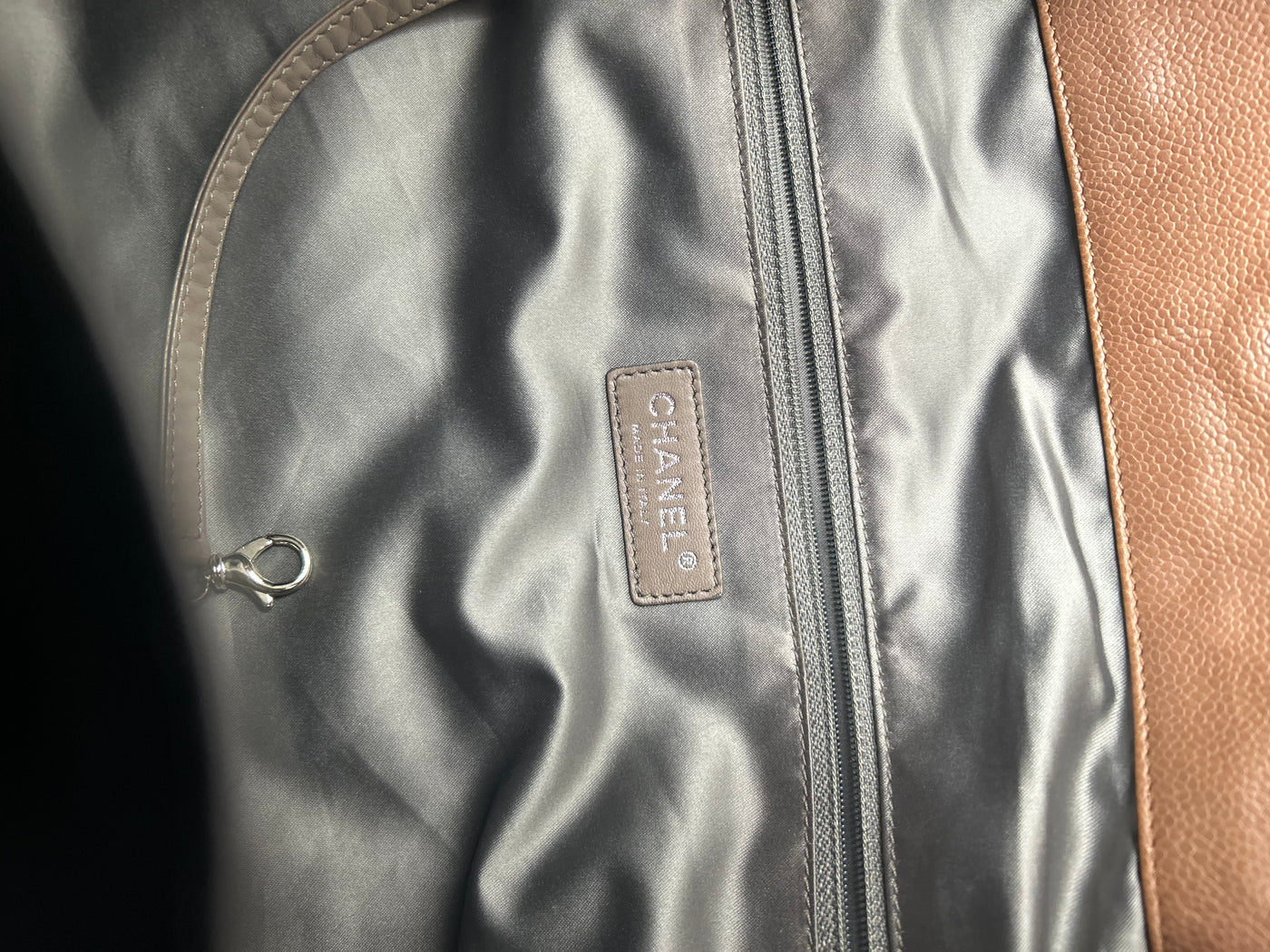 CHANEL brown silver reissue turnlock large bag