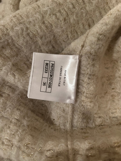 CHANEL golden ecru lion cardigan AW17 size 36