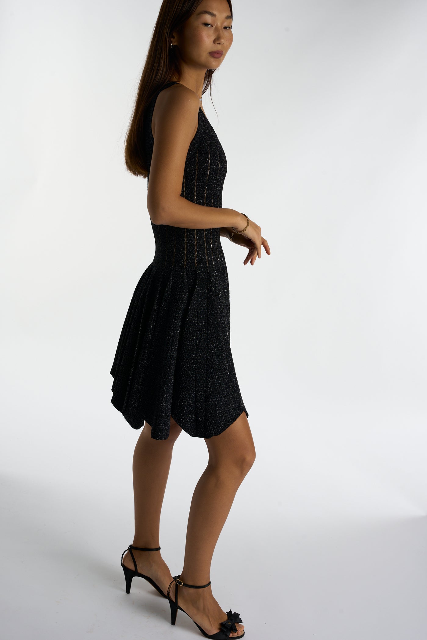 AZZEDINE ALAIA lurex black dress size 38