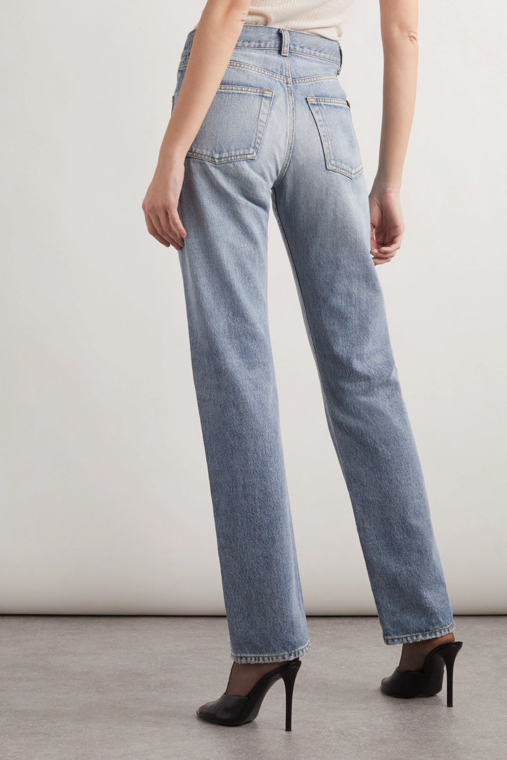 SAINT LAURENT Cassandra YSL high waist straight leg jeans