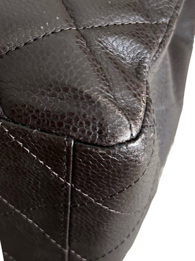 CHANEL Maxi espresso brown caviar leather with silver hardware current RRP €11700