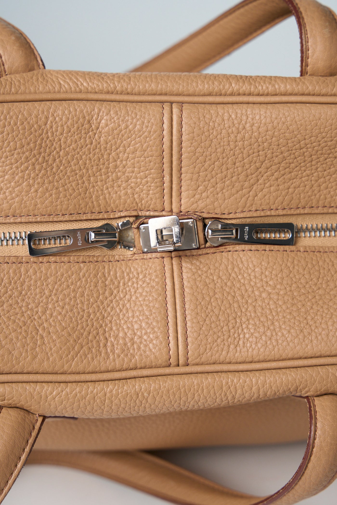 HERMES Victoria 35 clemence leather palladium hardware handbag