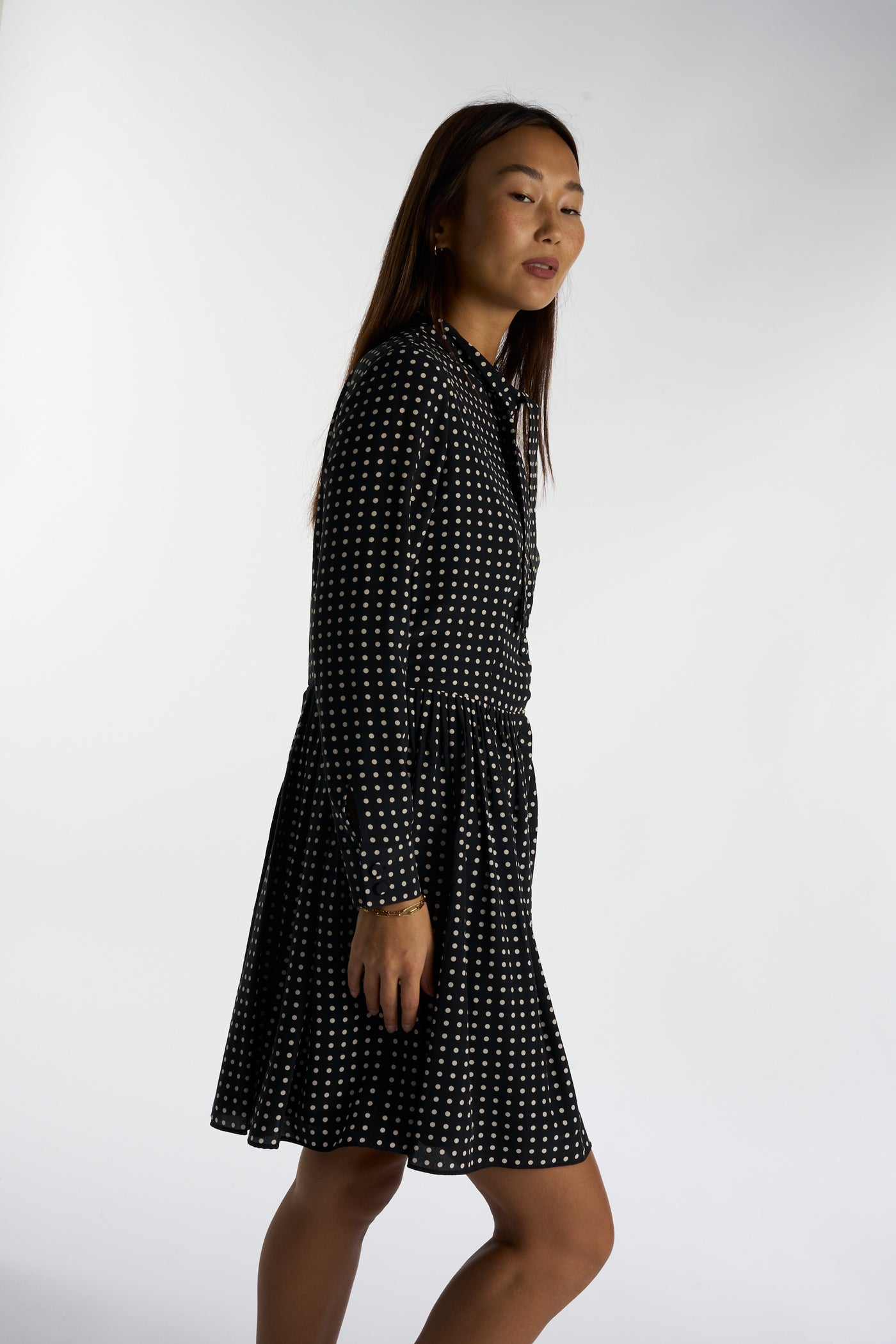 SAINT LAURENT Polka Dot silk dress size 42