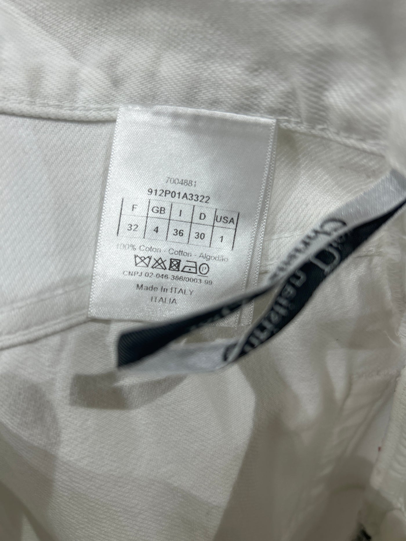 CHRISTIAN DIOR white boyfriend jeans "j'adior" size xxs