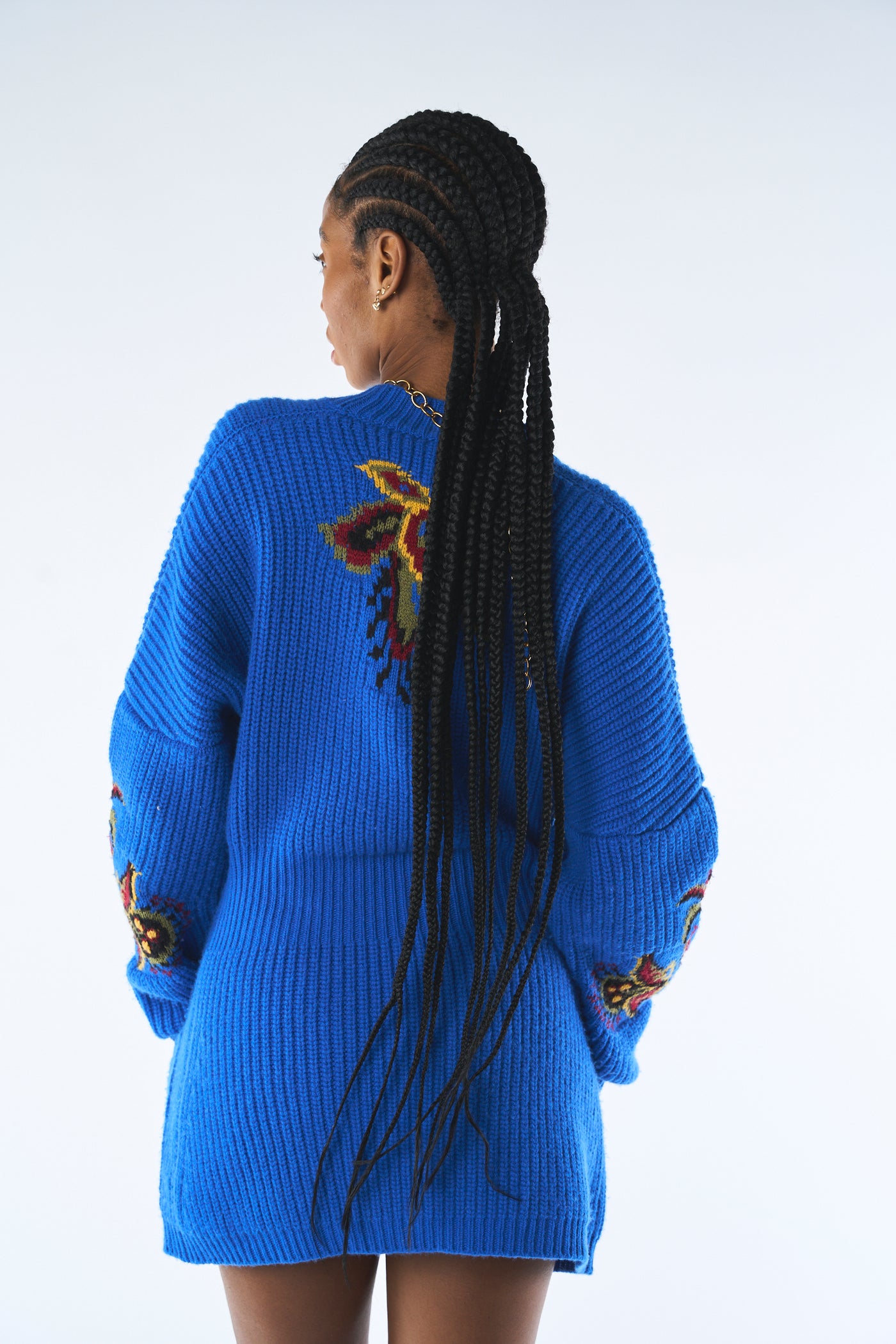 ETRO blue logo knitted cardigan size 38 larged to size