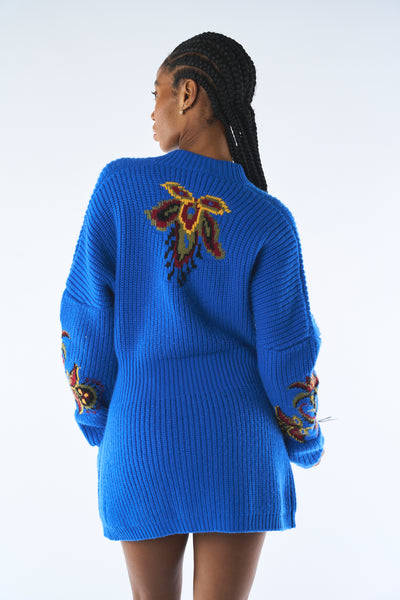 ETRO blue logo knitted cardigan size 38 larged to size