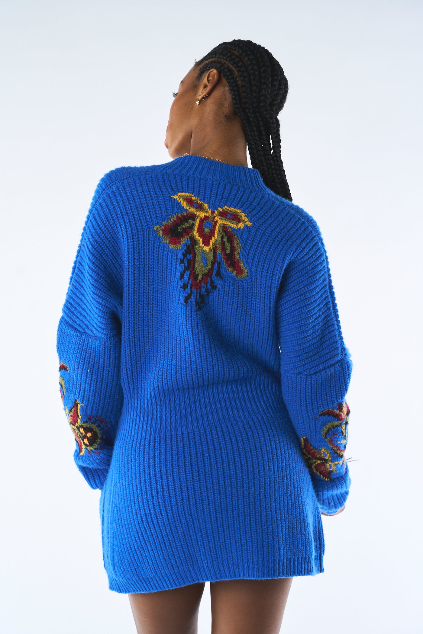 ETRO blue logo knitted cardigan size 38 larged to size