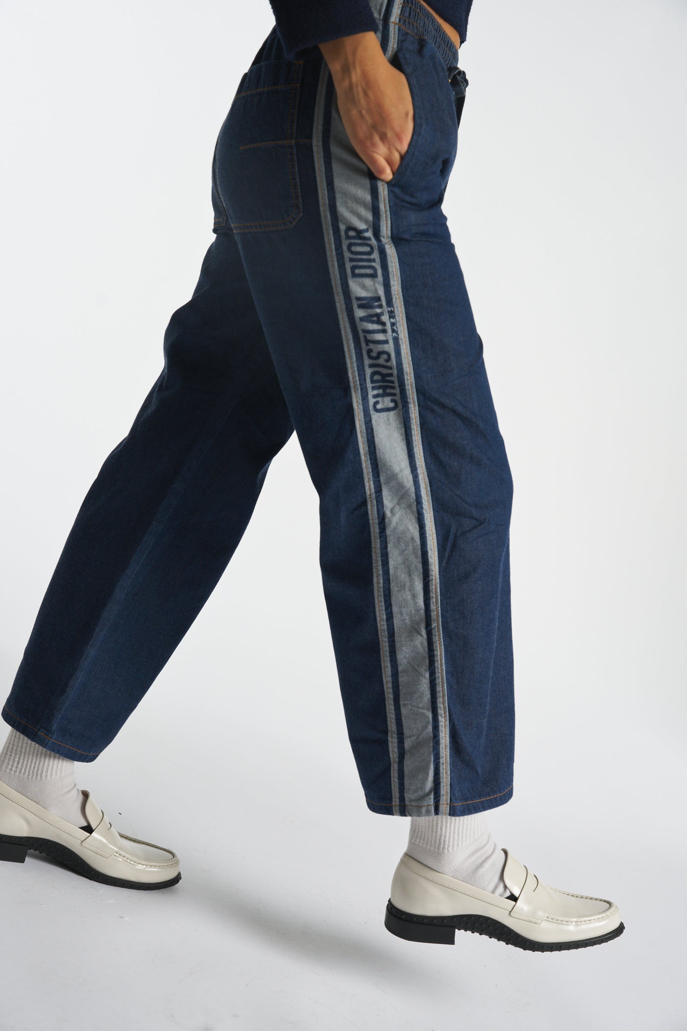 Christian DIOR blue wide leg trouser