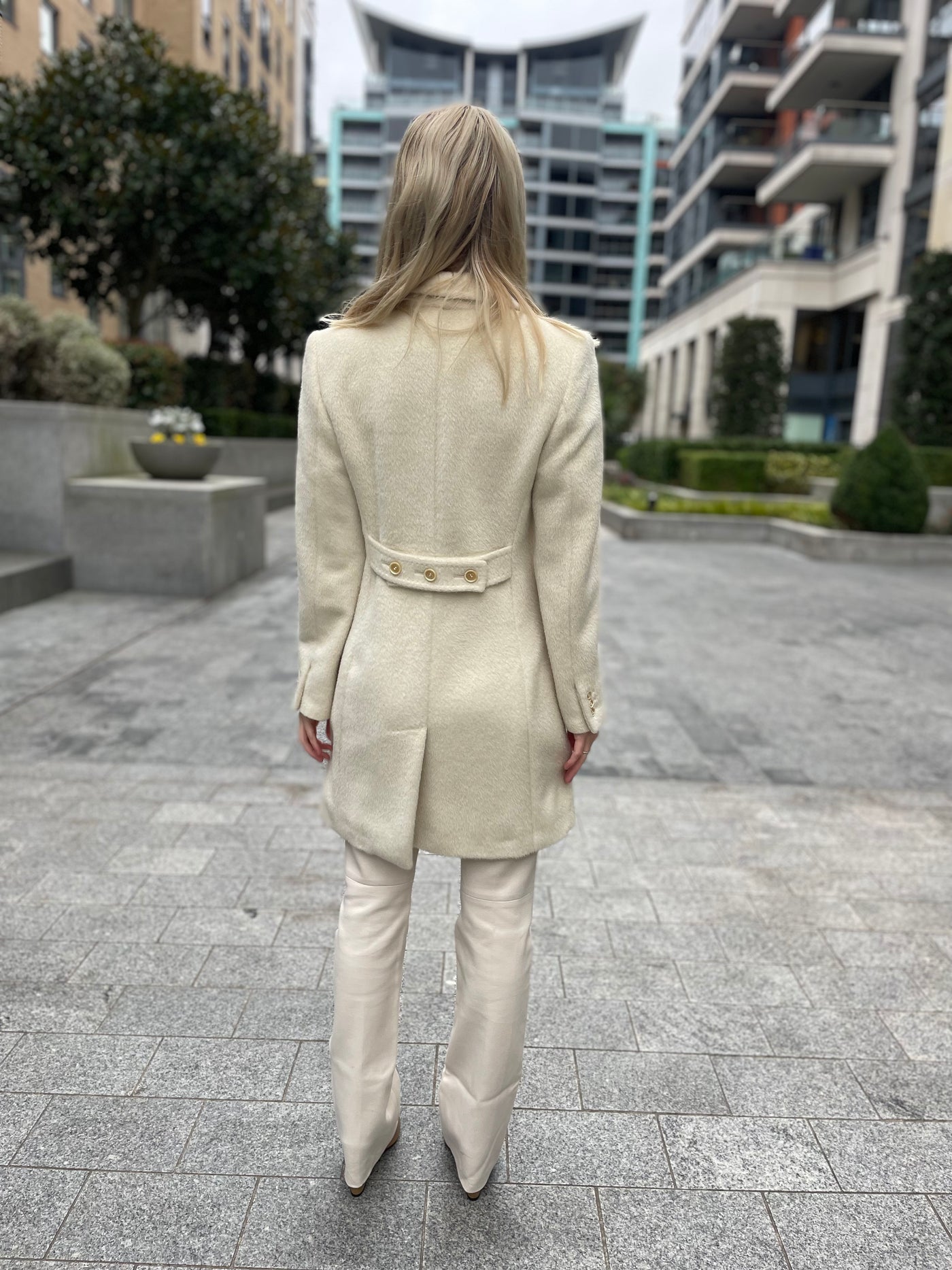 MAX MARA White Wool Coat size 38