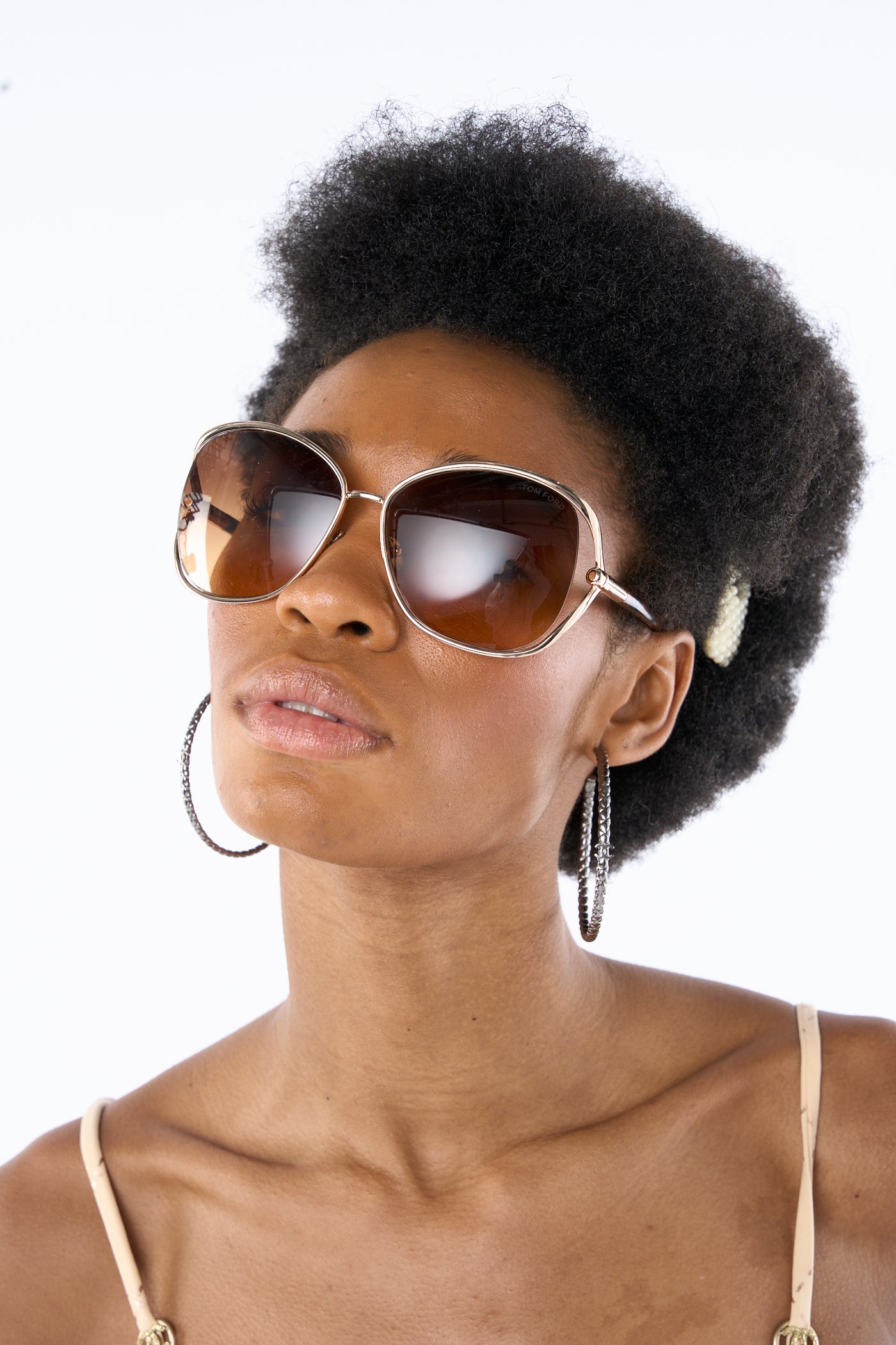 TOM FORD brown sunglasses with silver frame new with case and box