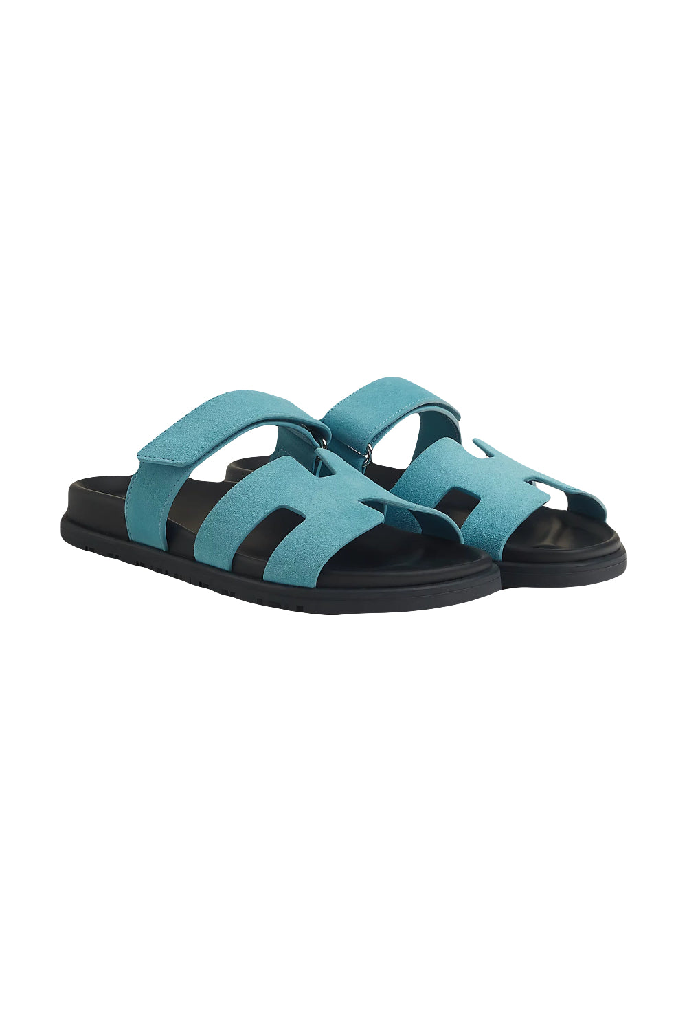 HERMES bleu mineral suede chypre sandals size 39.5 new in box