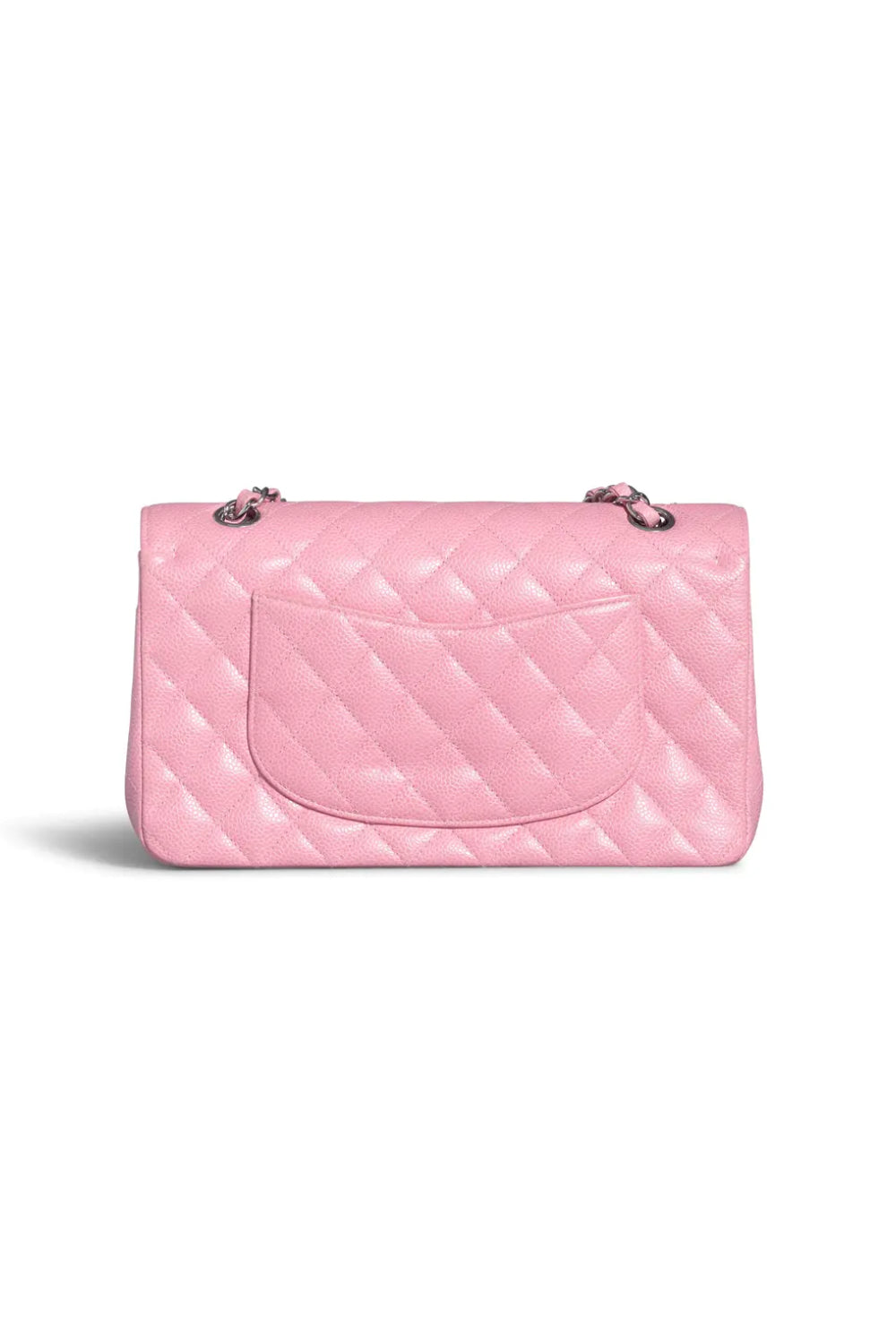 CHANEL classic medium double flap sakura pink caviar with silver hardware