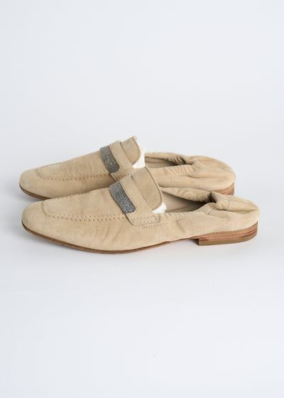 BRUNELLO CUCCINELLI suede beige loafers