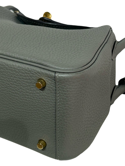 HERMES Lindy Mini || Gris Meyer Clemence leather with Gold Hardware