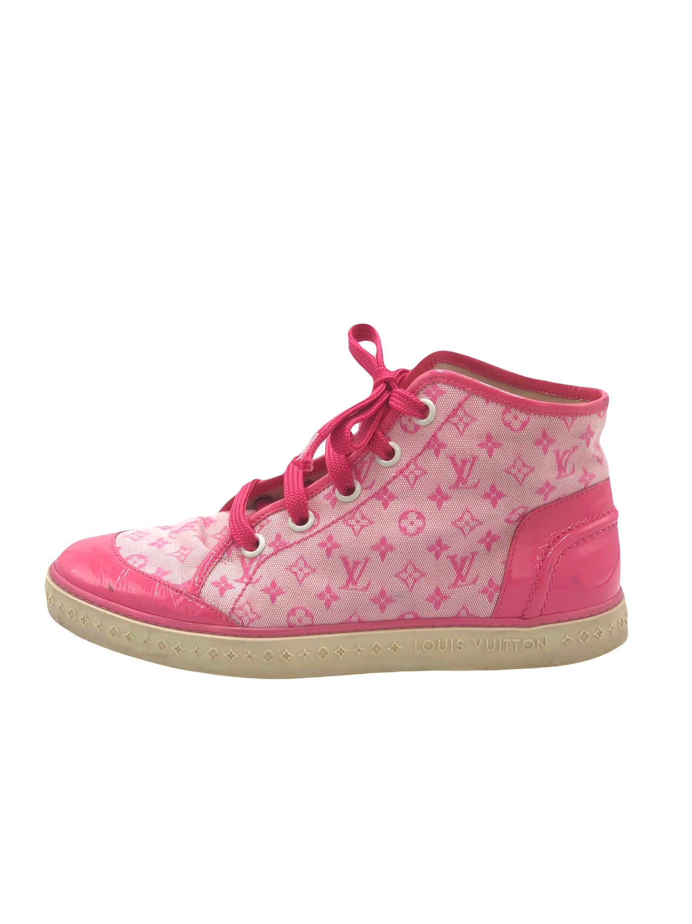 LOUIS VUITTON Pink Monogram trainers size 38.5