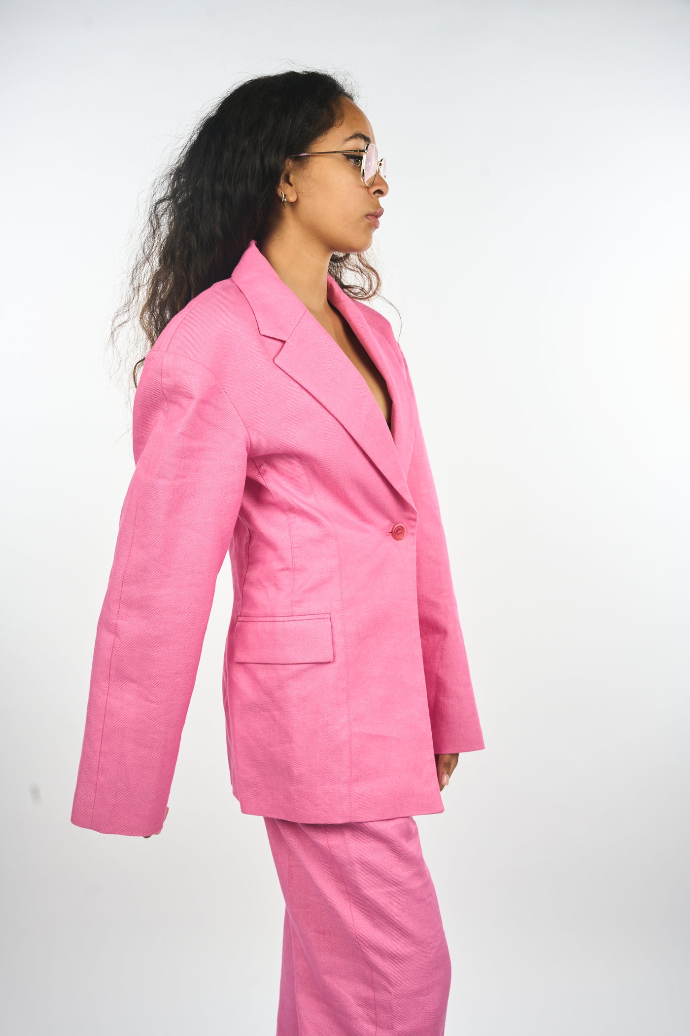 JAQUEMUS pink two pieces suit size 36