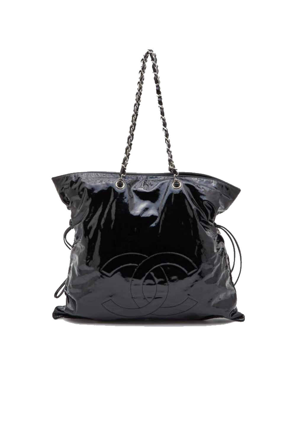 CHANEL patent bonbon XL tote drawstring