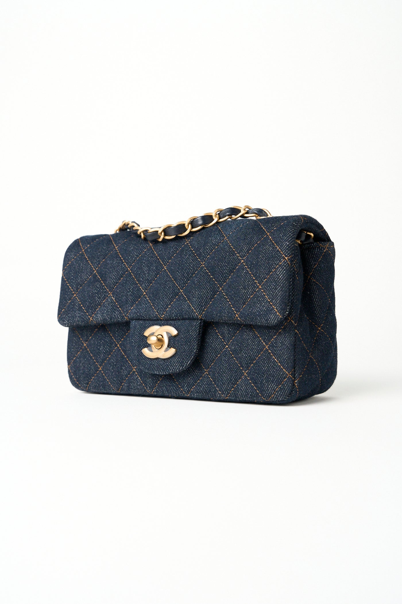 CHANEL mini denim ghw handbag brand new full set