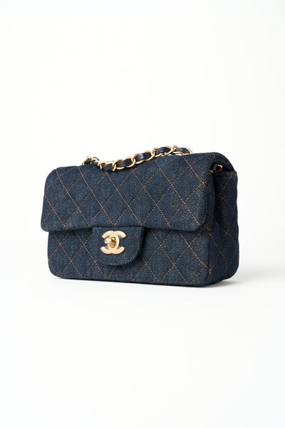 CHANEL mini denim ghw handbag brand new full set