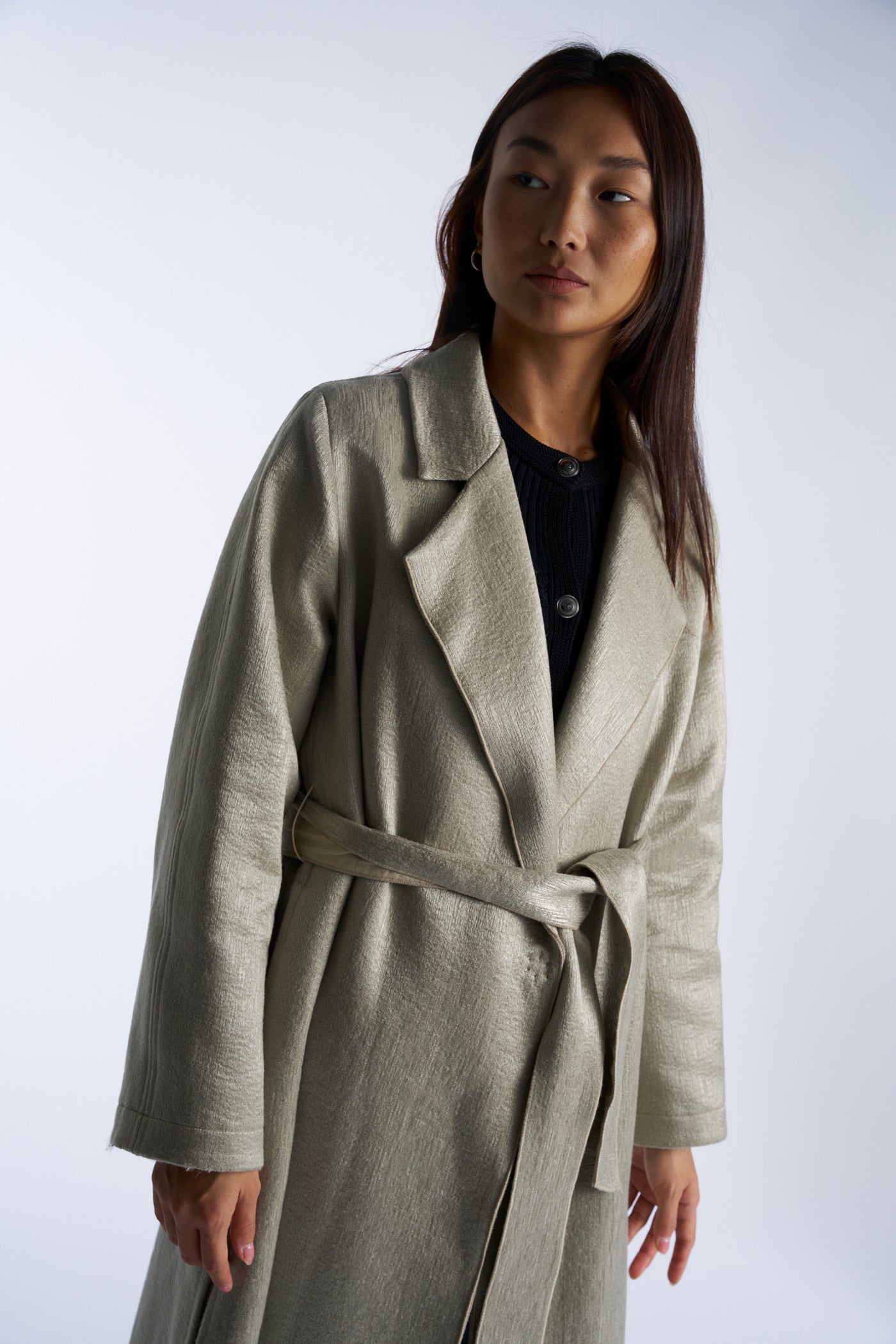 FORTE FORTE Pistachio belted coat