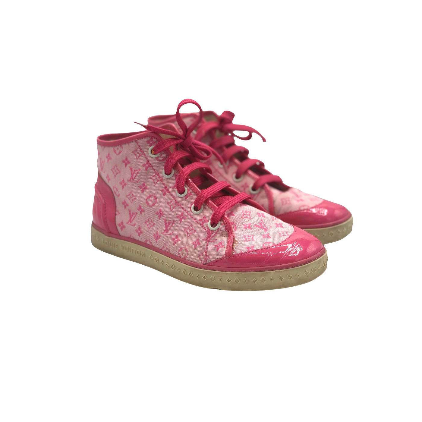 LOUIS VUITTON Pink Monogram trainers size 38.5