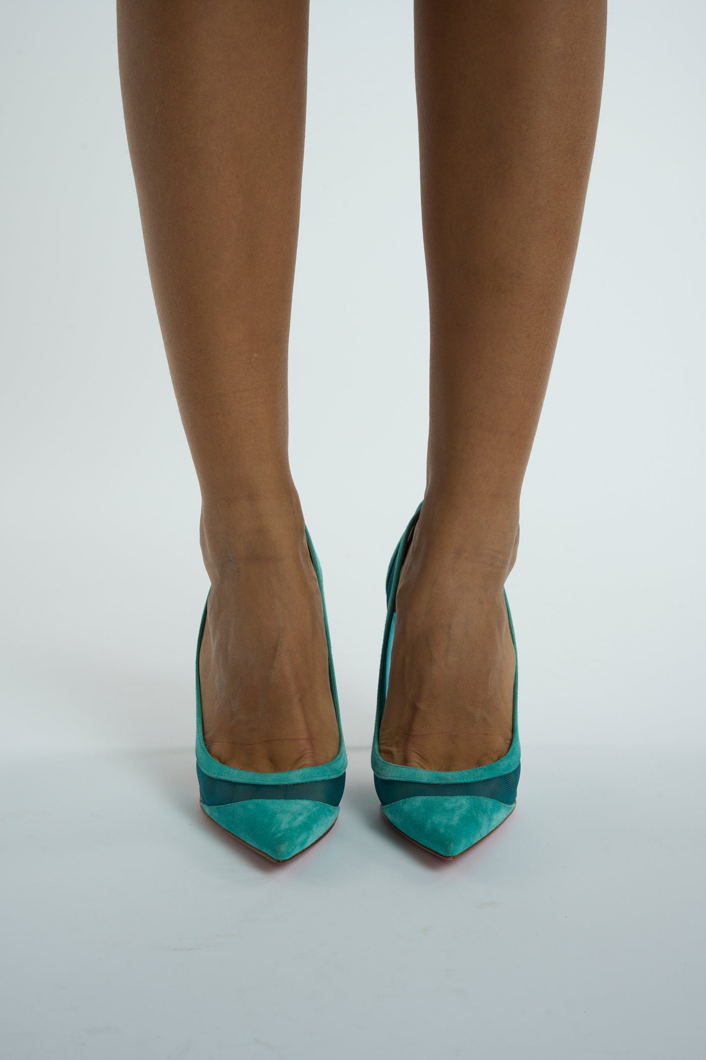 Christian LOUBOUTIN Galativi turquoise suede heels size 38.5