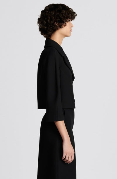 CHRISTIAN DIOR black double breasted cropped jacket