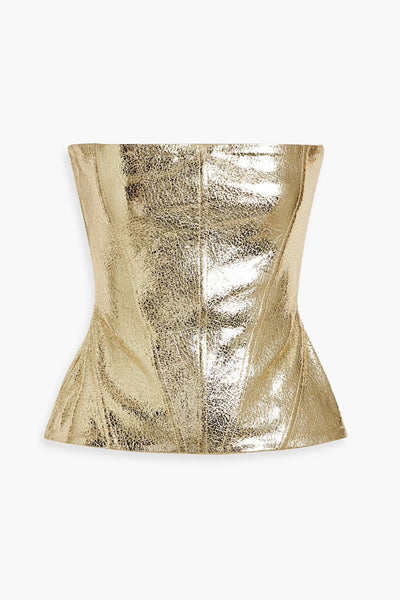 RETROFETE nyc gold leather bustier top size s