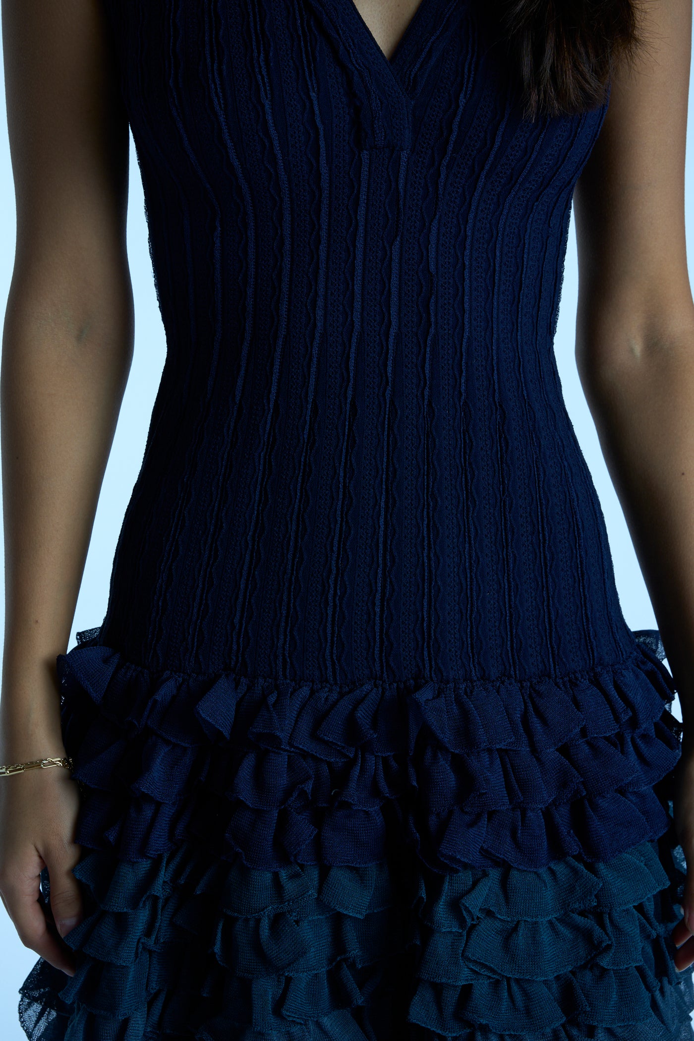 AZZEDINE ALAIA blue ombre dress size 38