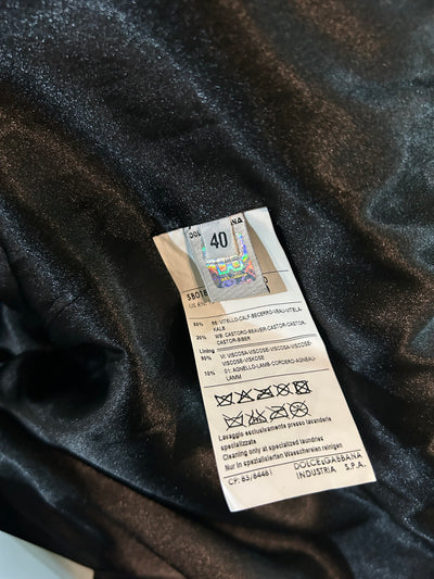 DOLCE GABBANA cow calfskin & lambskin leather jacket size 40