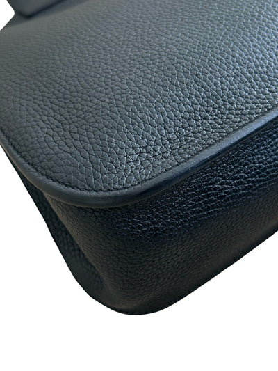 HERMES Alzan 31 Noir Clemence Leather with Gold Hardware