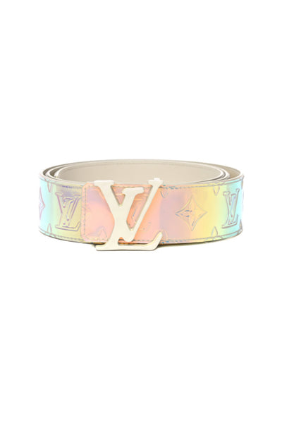 LOUIS VUITTON holographic iridescent prism belt by Virgil Abloh size 95