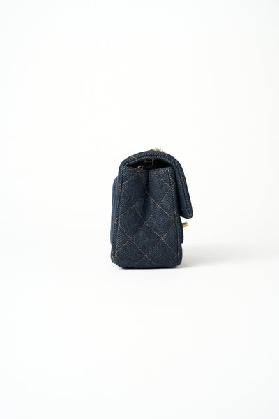 CHANEL mini denim ghw handbag brand new full set