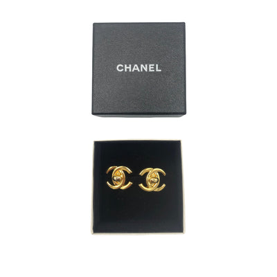 CHANEL Gold Turnlock Earrings (96A)
