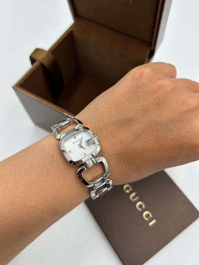 GUCCI watch with diamonds and box