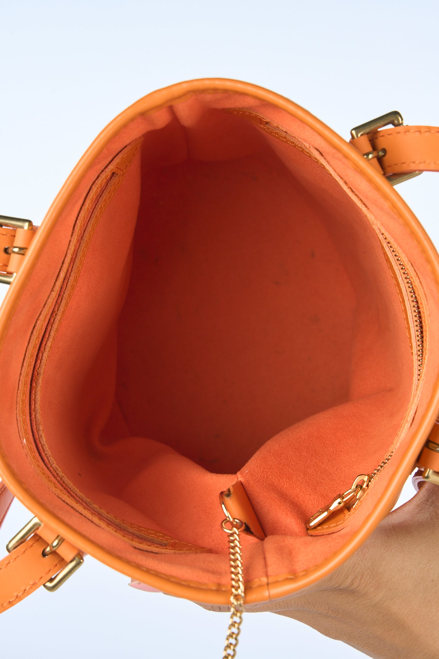 LOUIS VUITTON orange épi bucket bag