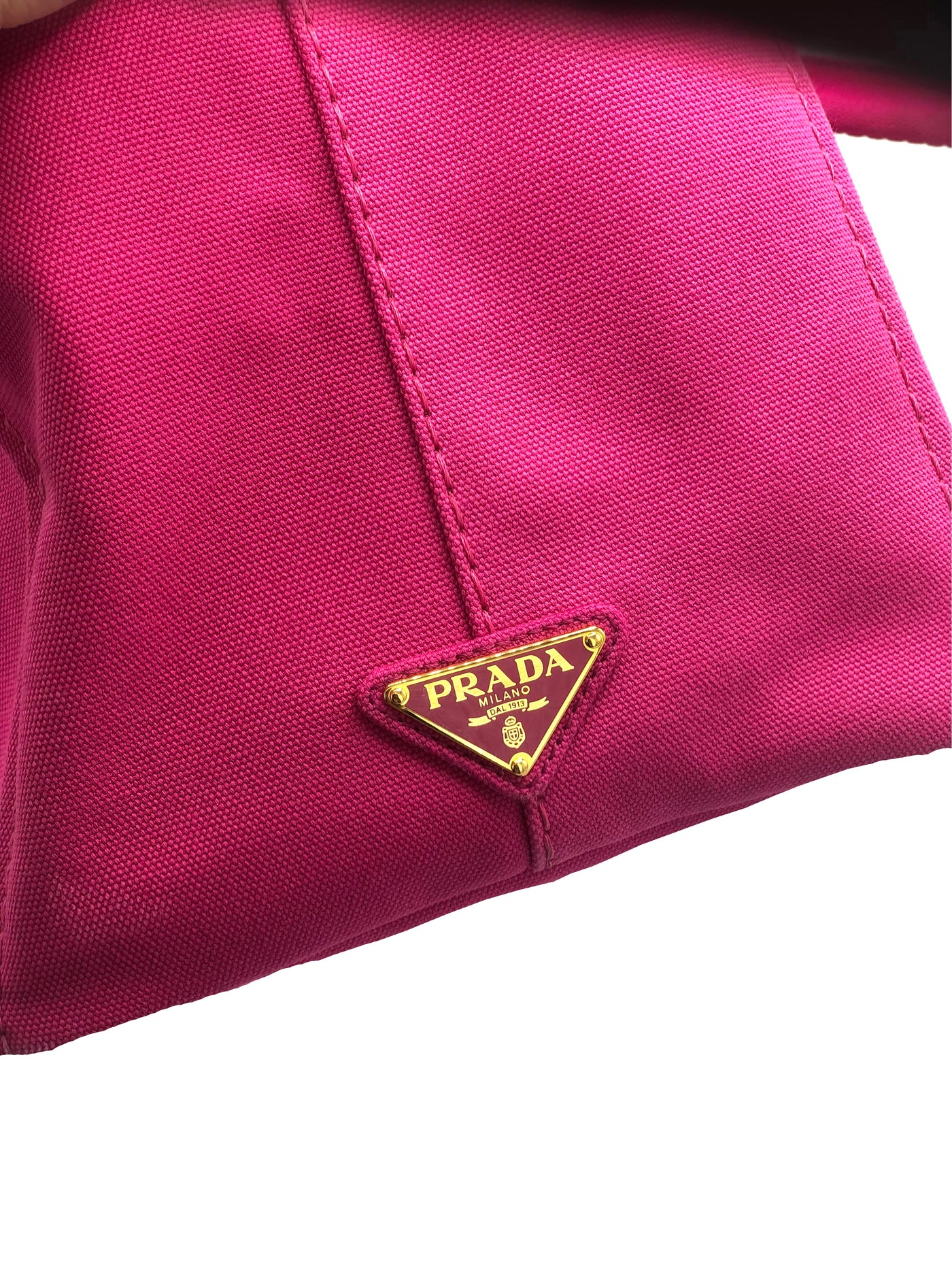 PRADA Pink Canapa Canvas tote Handbag