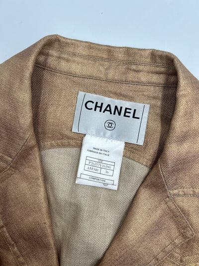 CHANEL gold linen jacket 00's size 36