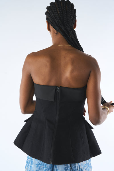 ANOUKI black corset tuxedo top