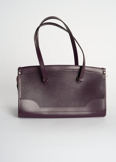 LOUIS VUITTON "Madeleine" purple epi leather handbag