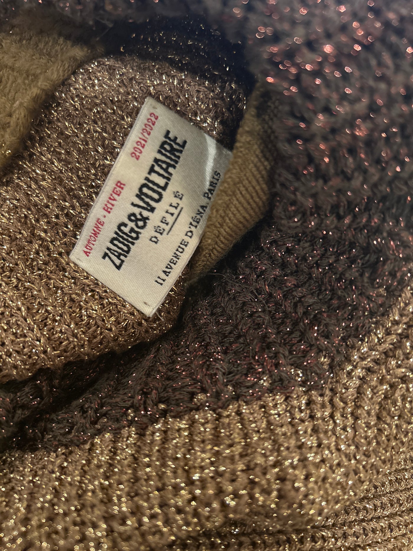 ZADIG & VOLTAIRE defile gold sweater dress