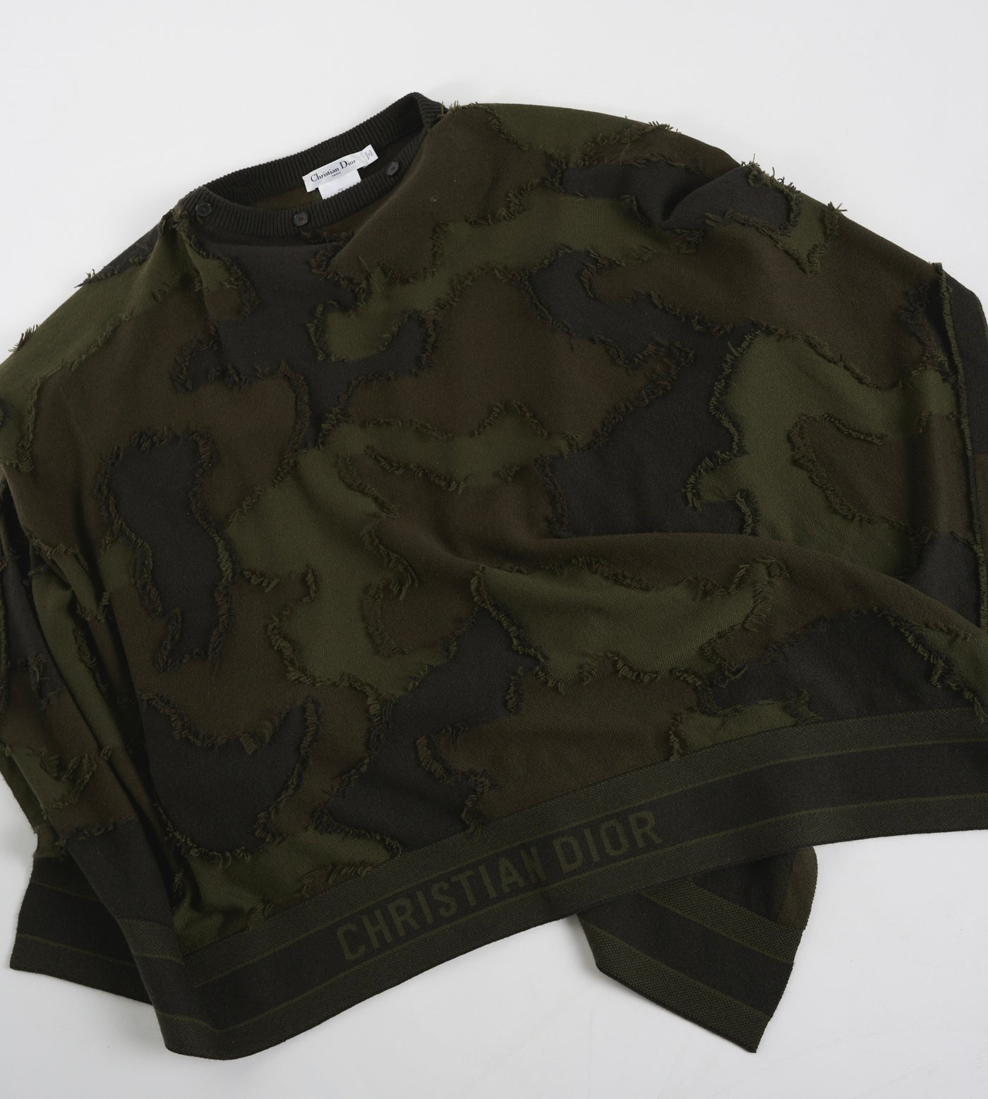 CHRISTIAN DIOR camouflage cashmere poncho