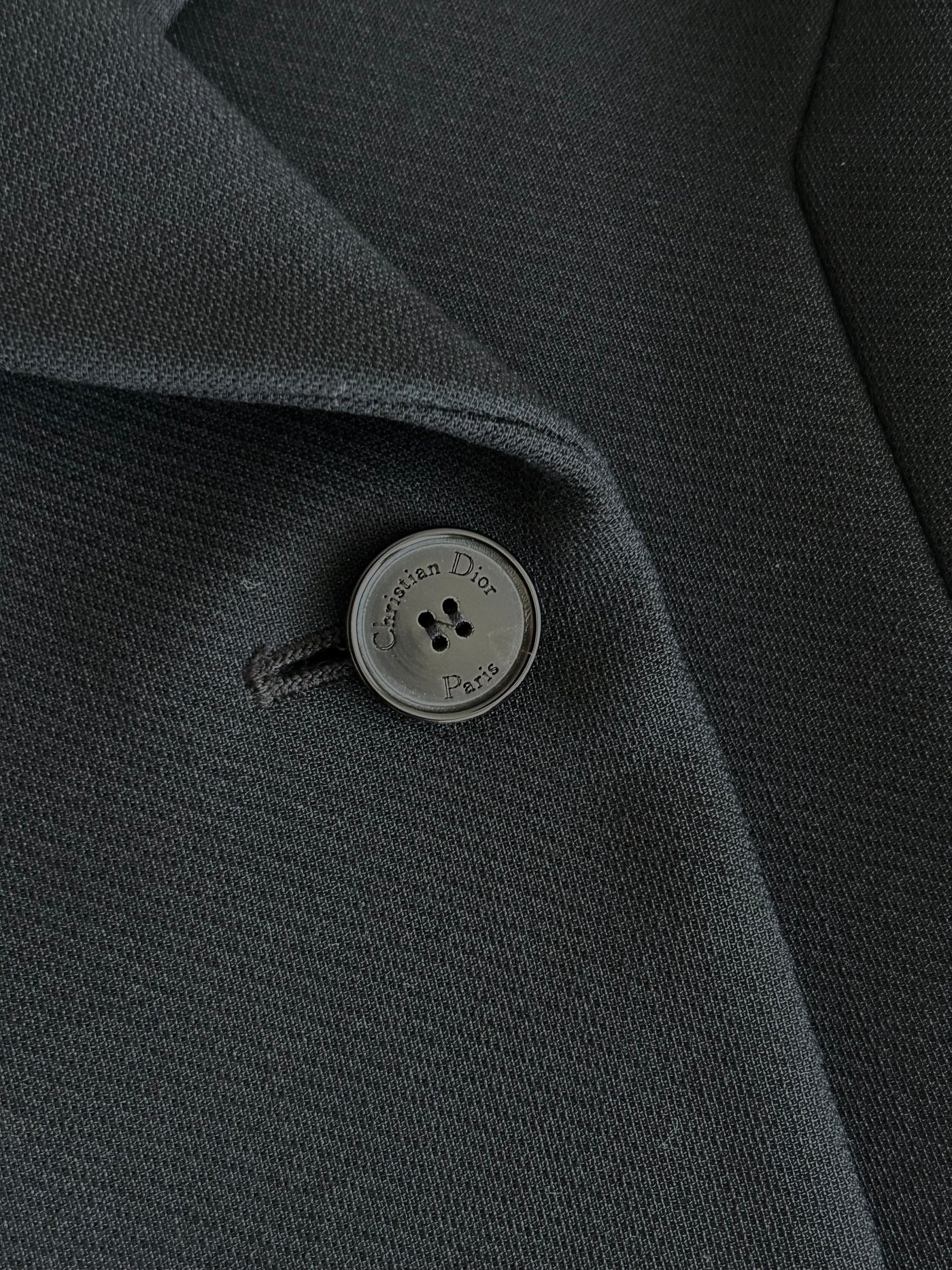 CHRISTIAN DIOR black double breasted cropped jacket