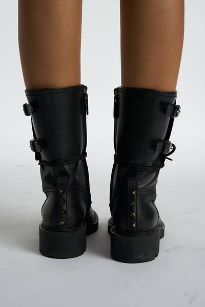 VALENTINO rockstud combat boots size 39