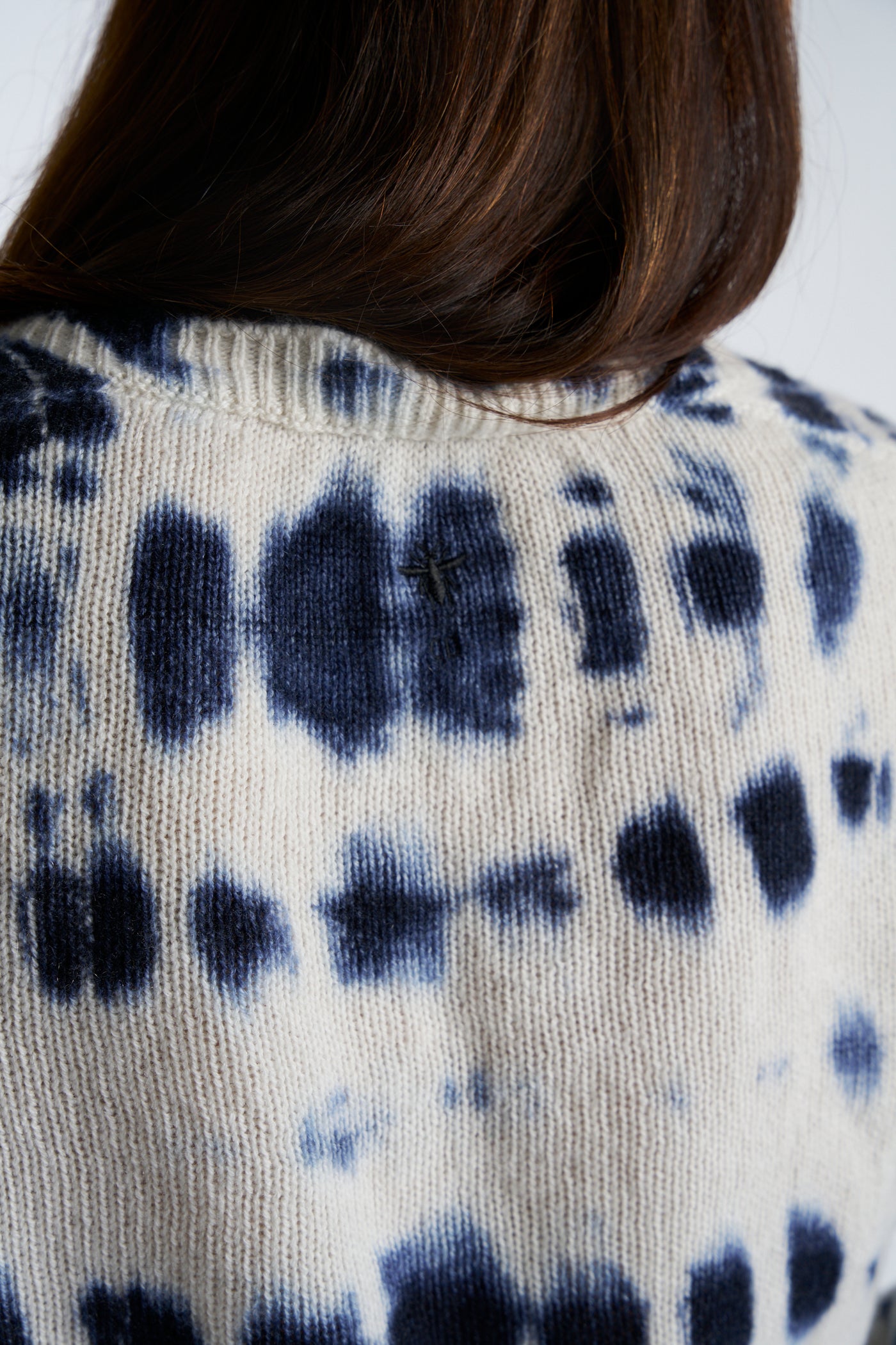 Christian DIOR Tie-Dye blue white cashmere jumper