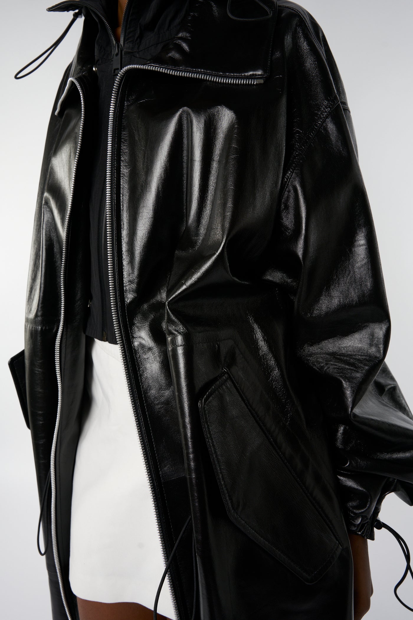 BOTTEGA VENETA leather long zipper jacket pre-fall 2020