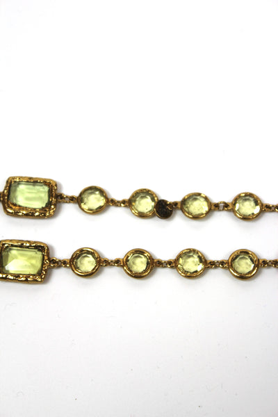 CHANEL Collector Rare Vintage Chiclet Citrine Gripoix Glass Sautoir Necklace 1981