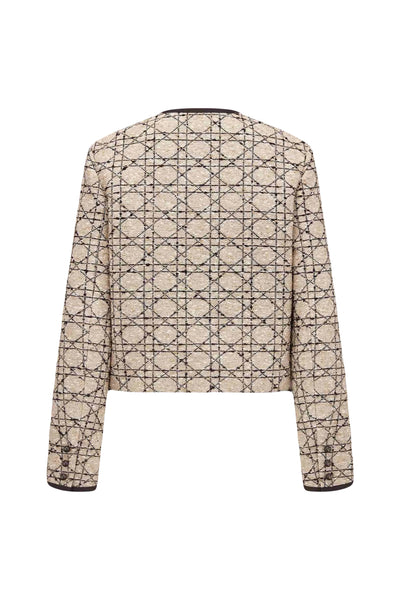 CHRISTIAN DIOR New Collection Macro Cannage Beige Cropped Jacket size 36 Current RRP 3900 euros