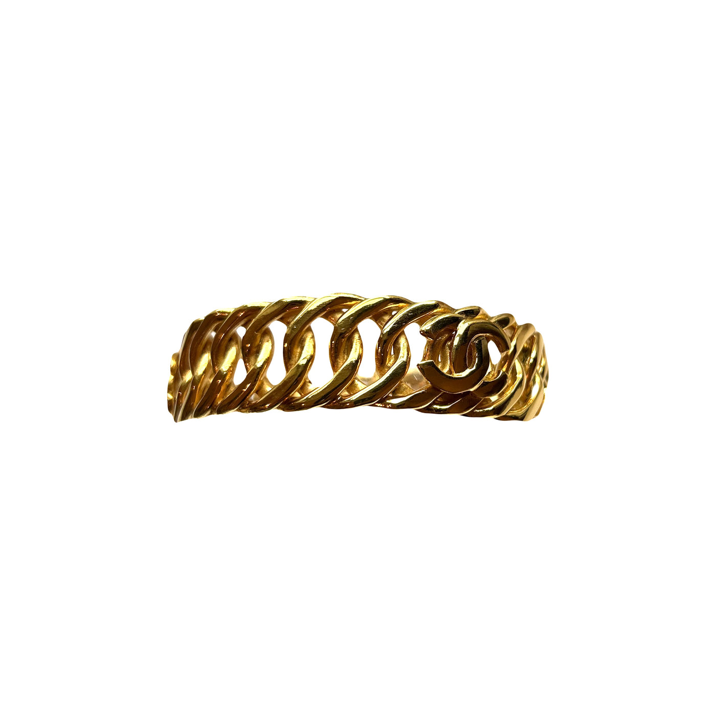 CHANEL vintage 1980’s CC gold bangle